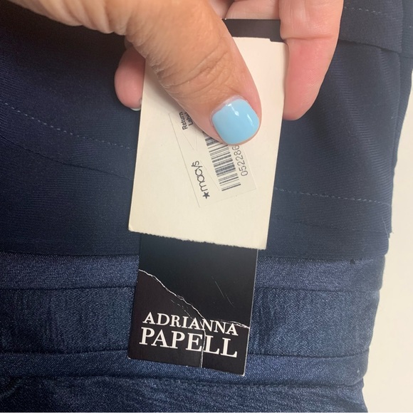 Adrianna Papell Blue Layered V Neck Cocktail Dress New with tags Size 8 - Picture 4 of 8
